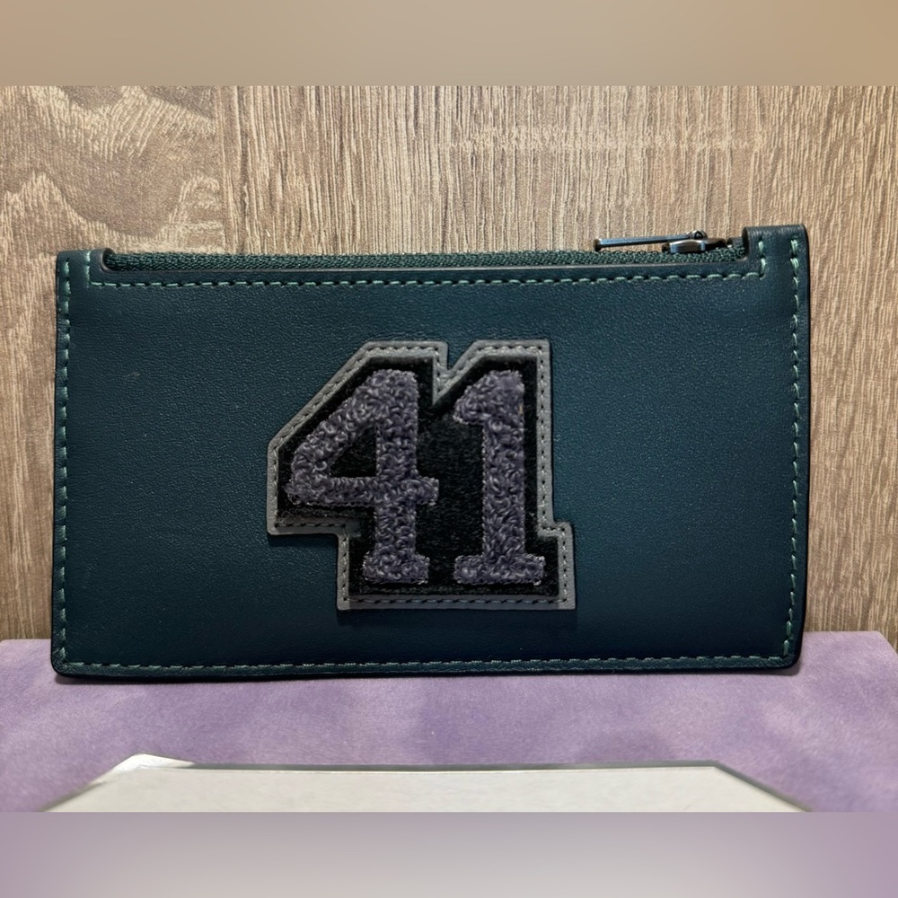 Zip Card Case With Varsity Patch